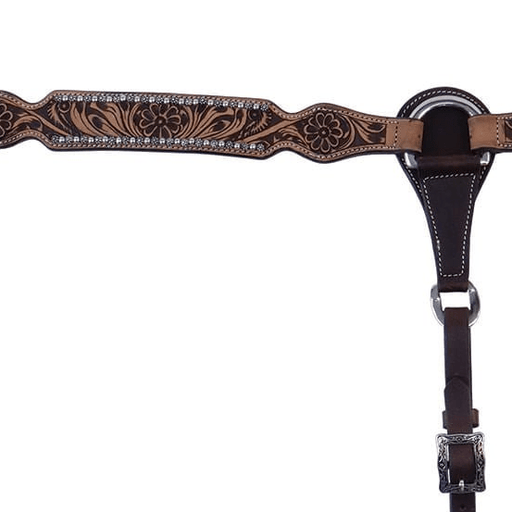 Cody Pro Flower Tooled Breast Collar - BUF2J - 2