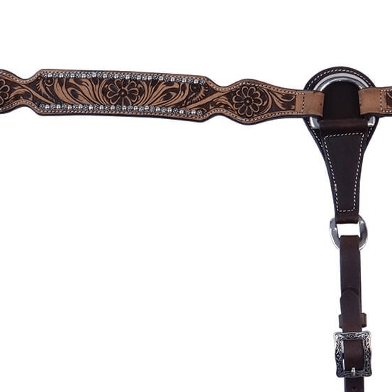 Cody Pro Flower Tooled Breast Collar - BUF2J - 2