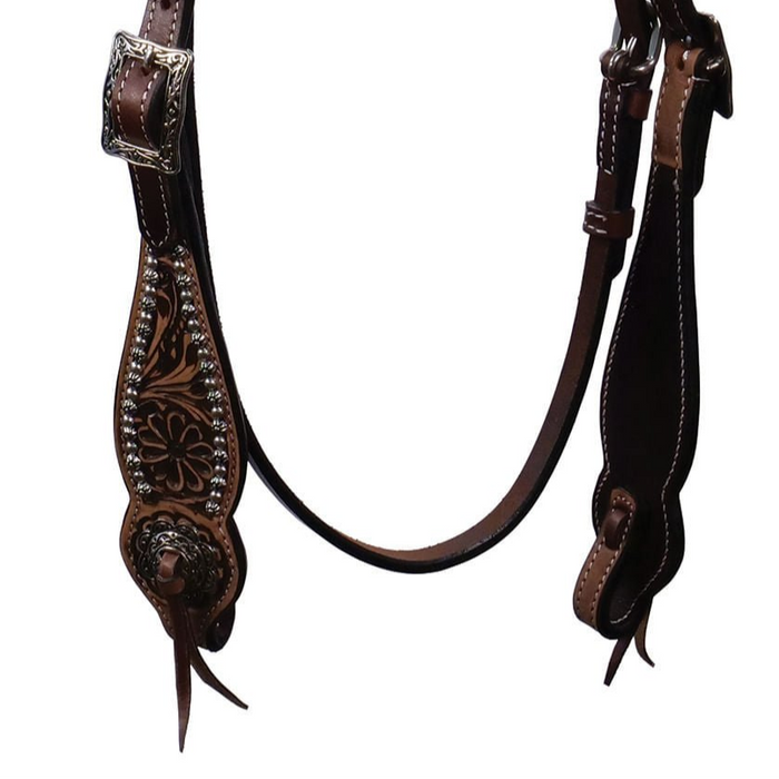 Buffalo Leather Cody Pro Flower Tooled Headstall