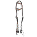 Cody Pro Turquoise Concho One Ear Headstall with Basketweave Tooling - BUFW2 - Brown - Horse - 1
