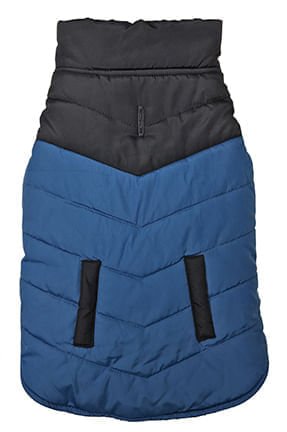 Color Block Reversible Puffer Jacket, Blue/Black - Jeffers - Dog Supplies > Dog Apparel