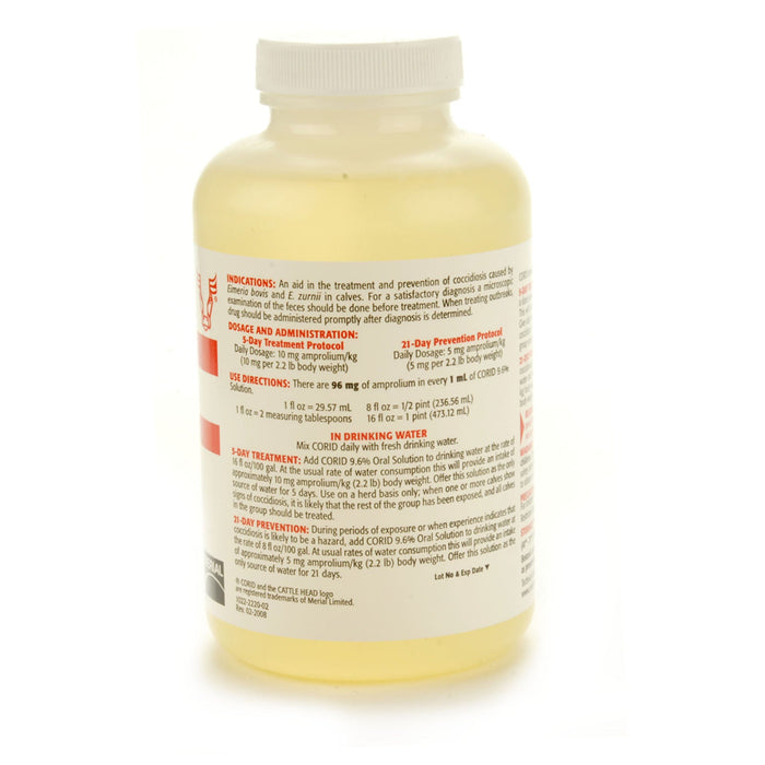 Corid Solution (Amprolium 9.6%) - Jeffers - Animal Health & Wellness > Medicine