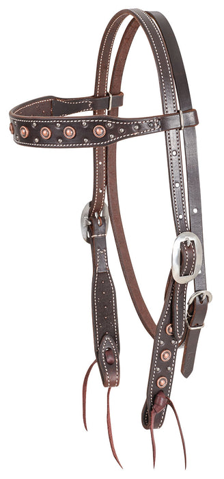 Classic Equine Copper Dot Browband Headstall -   