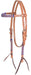 Classic Equine Laced Browband Headstall, Full - Brown/Blue  