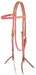 Classic Equine Laced Browband Headstall, Full - Brown/Pink  