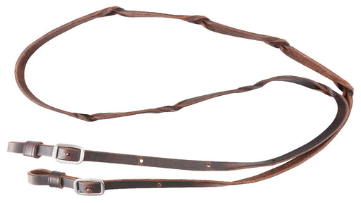 Classic Equine Blood Twist Latigo Leather Barrel Rein for Horses -   