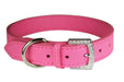 Crystal Buckle Made in USA Leather Dog Collar - LY1Q - Pink - 4