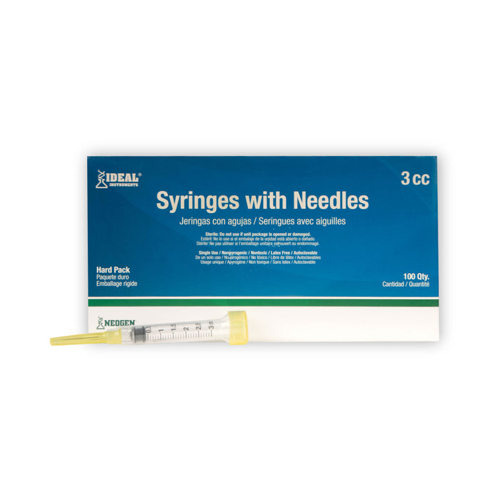 Ideal Luer Slip Syringe/Needle Combo, Boxes - 3 mL w/ 20 ga x 1" (100 count) - Monoject L.S. Syringe/Needle Combo  