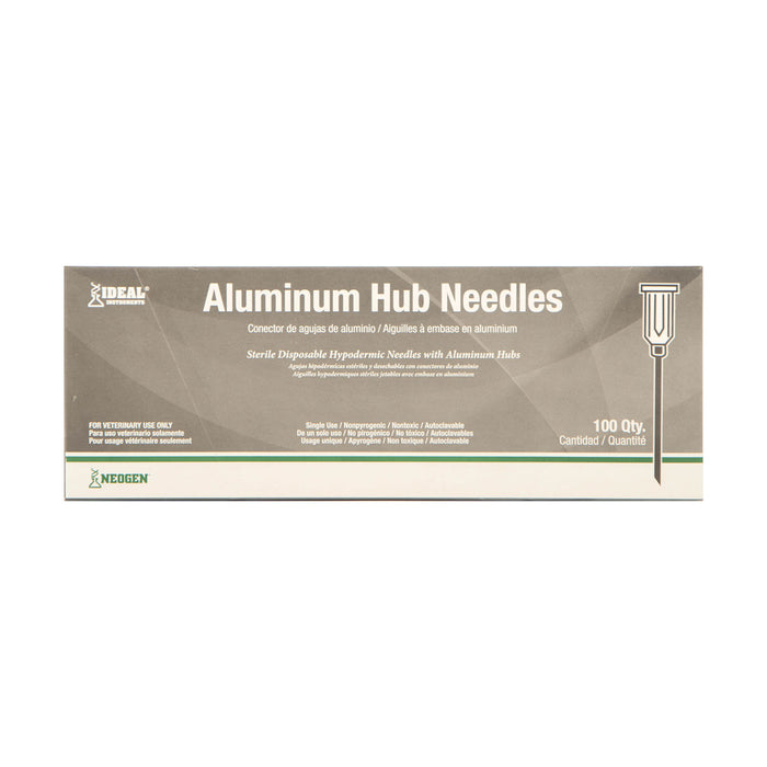 Ideal Aluminum Hub Needles, Boxes - 20 ga x 1 1/2" (100 count) - Monoject Aluminum Hub Needle  