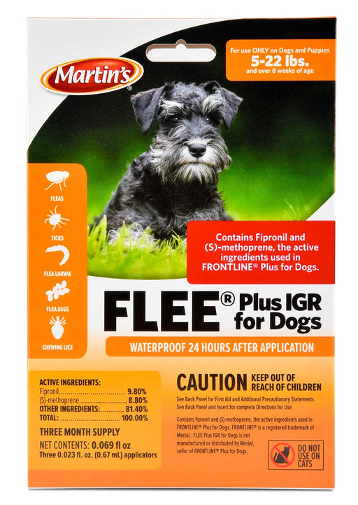 Martin's Flee Plus IGR for Dogs - Martin's Flee Plus IGR for Dogs 5-22 lb  