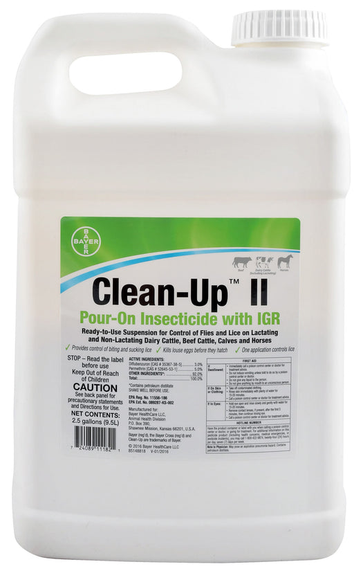 Clean-Up II Pour-On Insecticide with IGR - 2.5 Gallon Clean-Up II Pour-On Insecticide with IGR  