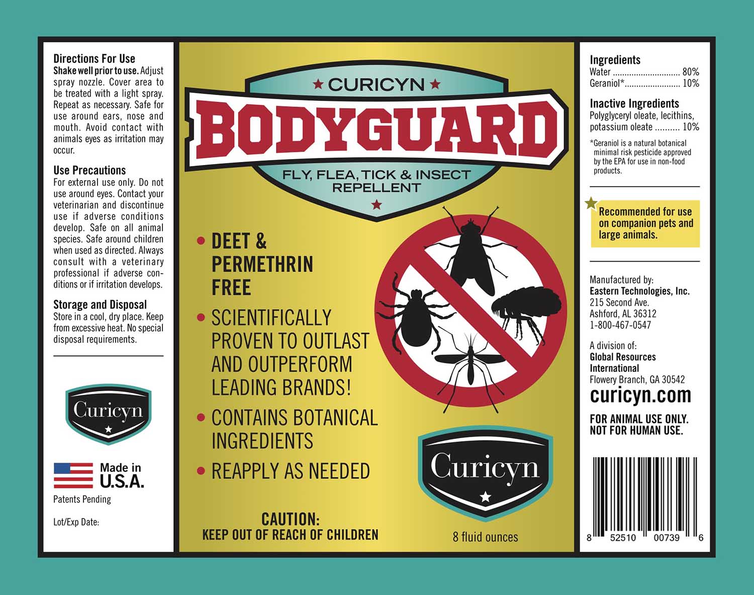 Curicyn's Bodyguard Fly, Flea, Tick & Insect Repellent — Jeffers