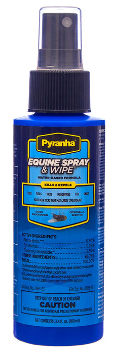 Pyranha Equine Spray & Wipe - Pyranha Equine Spray & Wipe Pump, 3.4 oz  