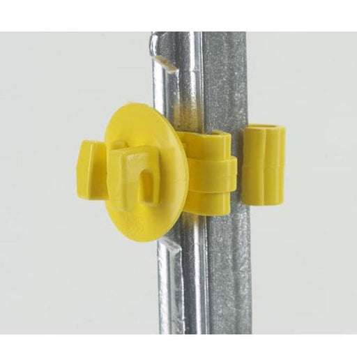 T-Post Wire Insulator - Snug T-Post Electric Fence Insulator, Yellow  