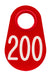 Nylon Tags - Red w/ White Numbers, each  