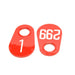 Nylon Tags - Red w/ White Numbers, each  