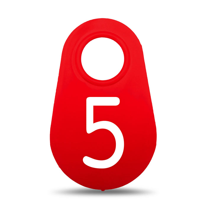 Bock's Red Nylon Numbered Identification Tags, 1-100, Single Tag