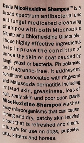 Davis MicoHexidine Medicated Shampoo - Jeffers - Animal & Pet Supplies > Pet Grooming > Pet Shampoo & Conditioner