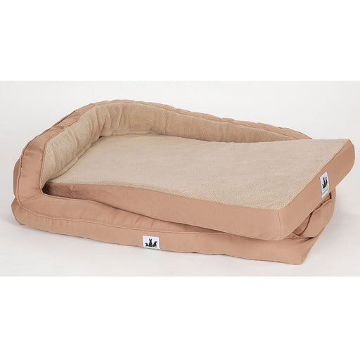 EZ-Wash Fleece Headrest Dog Bed, 27 x 21" - Tan  