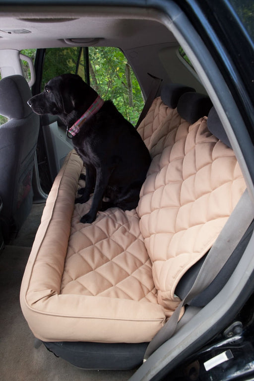 Back Seat Protector with Headrest for Dogs - Tan  