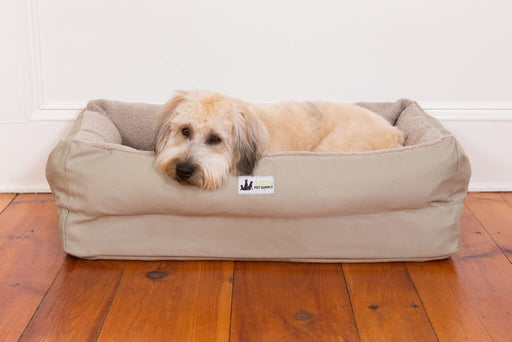 EZ-Wash Fleece Lounger Memory Foam Dog Bed, Medium - Silver Sage  