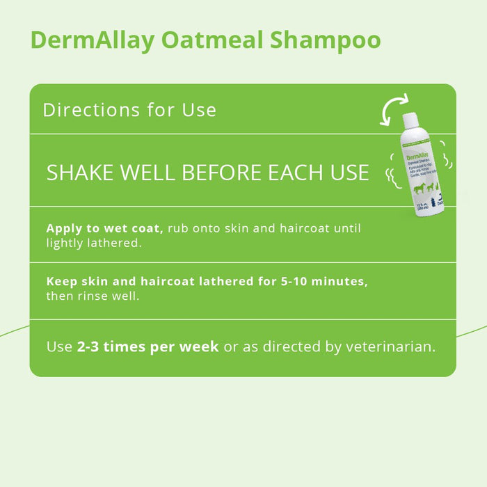 DermAllay Oatmeal Shampoo for Dogs, Cats & Horses - 013DP-0057 - 12 oz - 5
