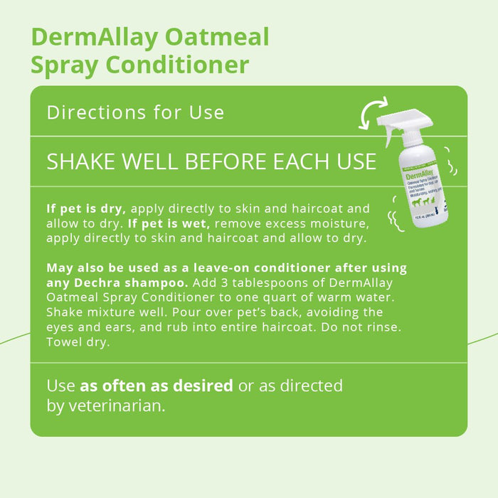 DermAllay Oatmeal Spray Conditioner – Anti - Itch, Leave - On Skin Relief for Dogs, Cats & Horses - 013DP-DERMALLAYCG - 12 oz - 3
