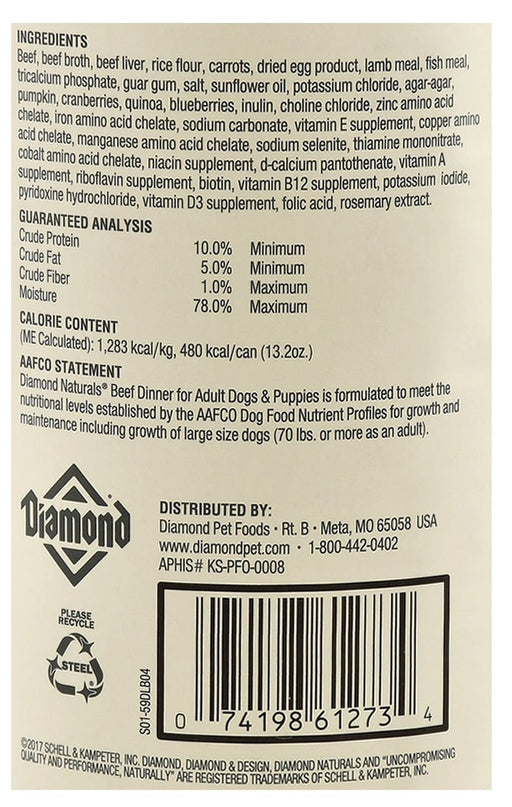 Diamond Naturals Canned Beef Dinner - Jeffers - Dog Supplies > Dog Food > Wet Dog Food