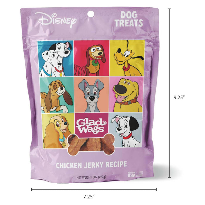 Disney Glad Wags Chicken Jerky Dog Treats – Real Chicken, Grain - Free, Healthy Soft Jerky Snacks, Made in USA - PH3Y - 8oz - 7