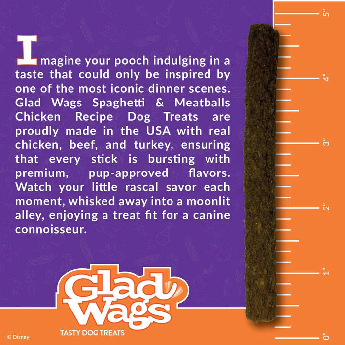 Disney Glad Wags Dog Treats  Chicken, Beef, Turkey & Pork Homestyle Jerky, Grain - Free, 12 oz, Made in USA - PH3R - Spaghetti & Meatballs - 12 oz - 6