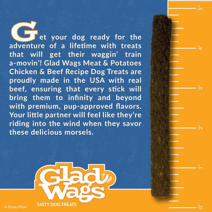 Disney Glad Wags Dog Treats  Chicken, Beef, Turkey & Pork Homestyle Jerky, Grain - Free, 12 oz, Made in USA - PH3S - Meat & Potatoes - 12 oz - 12