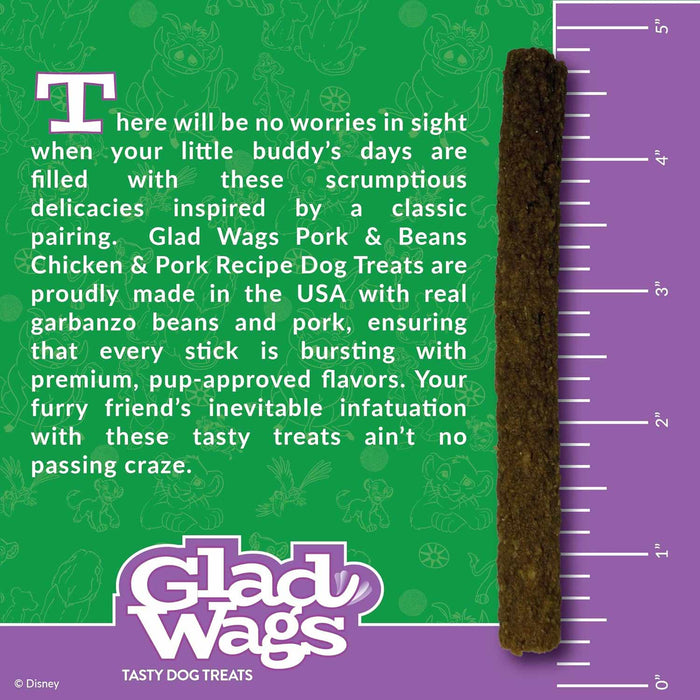 Disney Glad Wags Dog Treats  Chicken, Beef, Turkey & Pork Homestyle Jerky, Grain - Free, 12 oz, Made in USA - PH3T - Pork & Beans - 12 oz - 18
