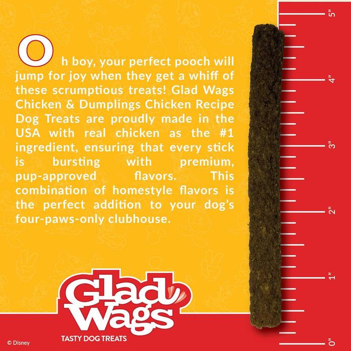 Disney Glad Wags Dog Treats  Chicken, Beef, Turkey & Pork Homestyle Jerky, Grain - Free, 12 oz, Made in USA - PH3U - Chicken & Dumplings - 12 oz - 24
