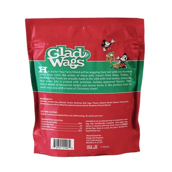 Disney Glad Wags Dog Treats  Chicken, Beef, Turkey & Pork Homestyle Jerky, Grain - Free, 12 oz, Made in USA - PH3V - Turkey & Stuffing - 12 oz - 2