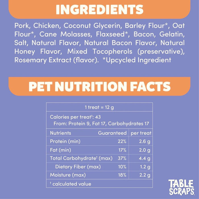 Disney Table Scraps Dog Treats  All Natural, USA Made, Upcycled Ingredients, 5 oz - PH3B - Sweet Hawaiian Bacon - 5 oz - 5
