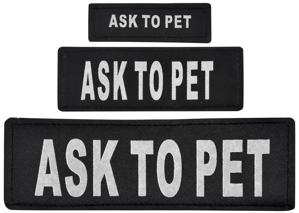 Reflective "Ask To Pet" Patches, Set of 2 - A  