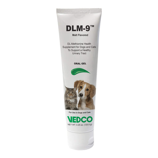 DLM - 9 Oral Gel for Dogs & Cats – DL - Methionine Supplement for Urinary Tract & Hairball Support, Malt Flavored - WVDA - 4.25oz - Malt - 1