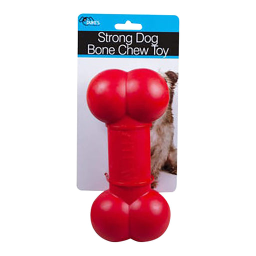 Dog Bone Chew Toy, Red, 8"L - KL22G - Red - 8" - 1