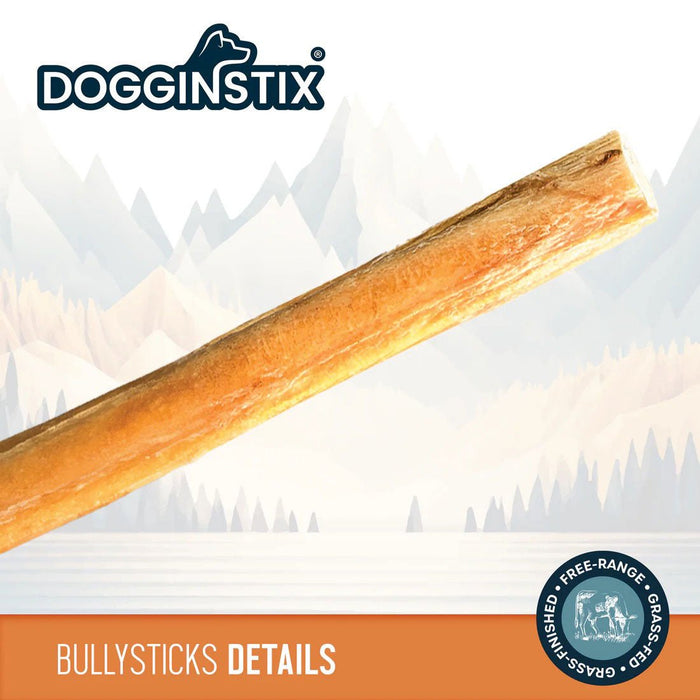 Dogginstix Bully Stick Dog Chew, All - Natural, Grass - Fed Beef, Odor - Free - DG2D - 6"L - Monster - 10