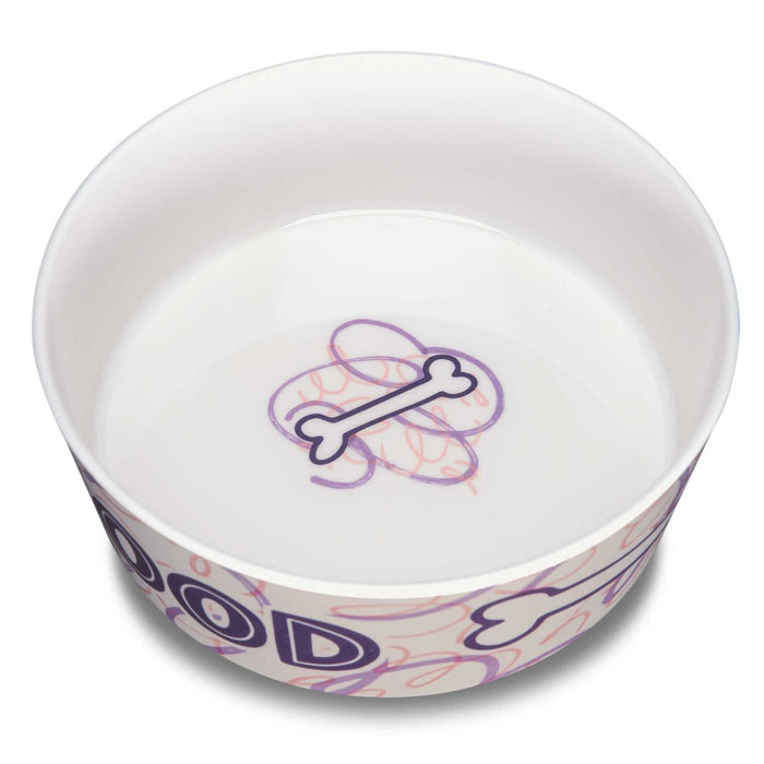 Dolce Moderno Skid - Resistant Dog Bowl – Dishwasher Safe, Skid - Resistant, BPA - Free - ZO11D - Bad to the Bone - Small - 13