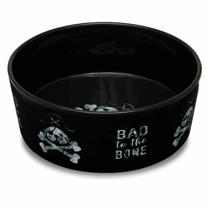 Dolce Moderno Skid - Resistant Dog Bowl – Dishwasher Safe, Skid - Resistant, BPA - Free - ZO11D - Bad to the Bone - Small - 12