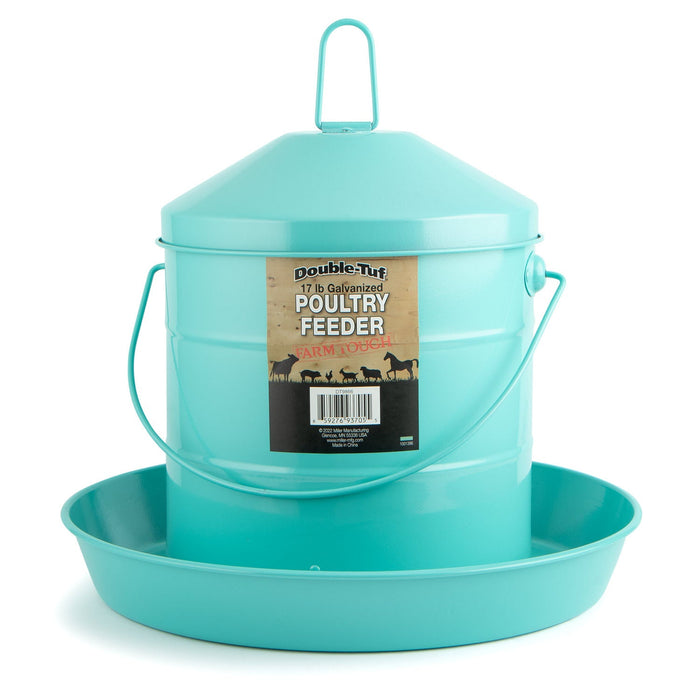 Double - Tuf 17 lb Painted Poultry Feeder, Seafoam Green - Jeffers - Farm & Ranch Supplies > Livestock Feeders & Waterers