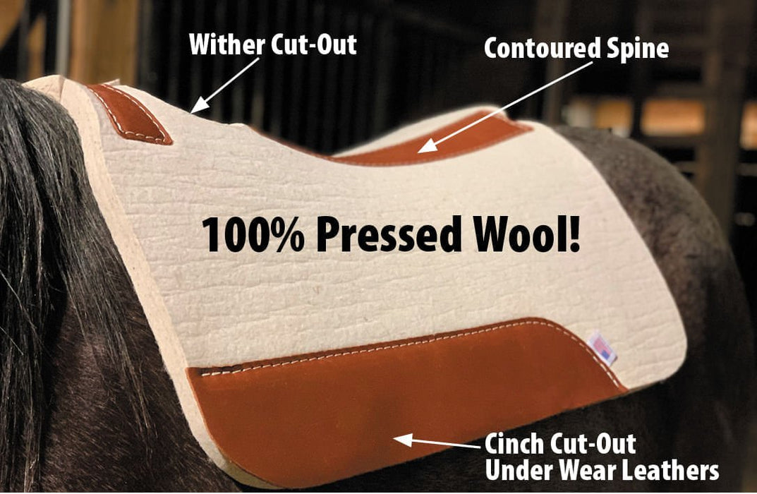 Dr. J 100% Pressed Wool Contoured Barrel Saddle Pad - Jeffers - Horse Supplies > Horse Tack > Saddle Pads & Blankets