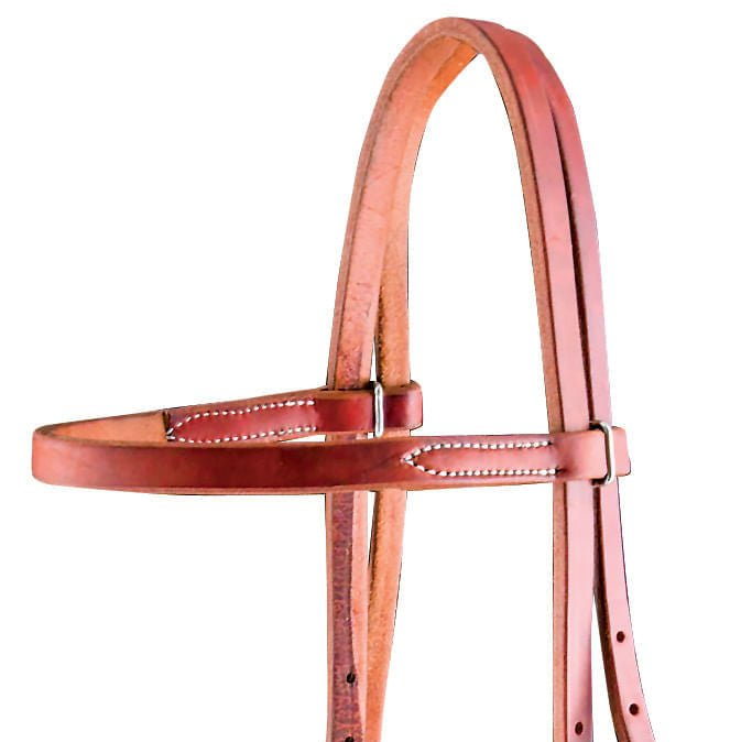 Jeffers "Dr. J" Harness Leather Amish Browband Headstall with Stainless Steel Hardware