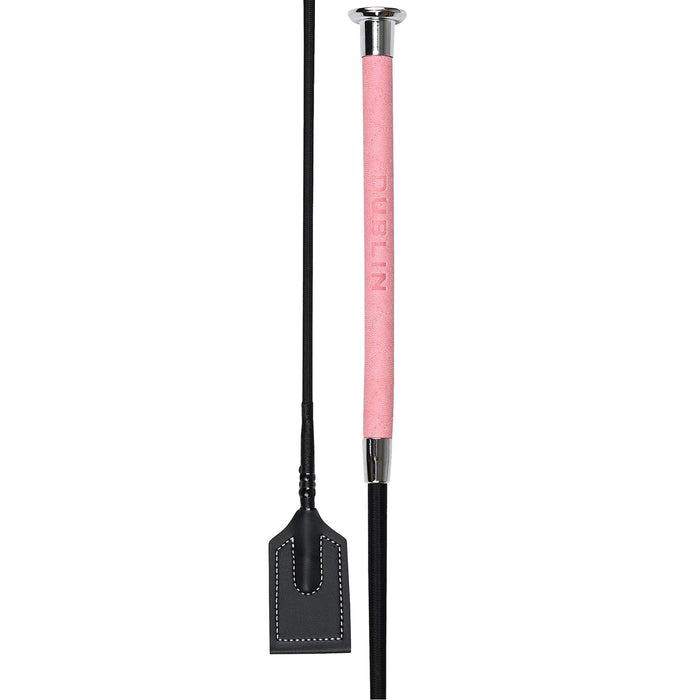 Dublin Fancy Stitch Leather English Riding Crop - KOAMX - Pink - 25.5" - 4