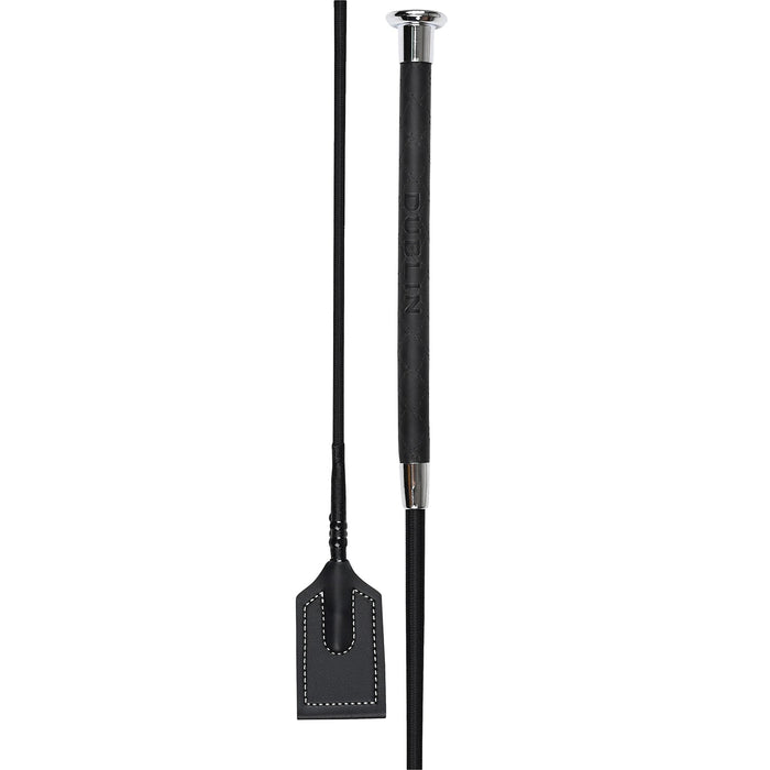 Dublin Fancy Stitch Leather English Riding Crop - KOAMZ - Black - 25.5" - 8