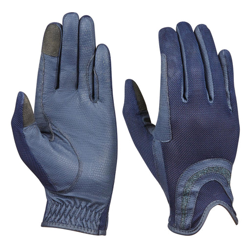 Dublin Pull On Glitter Mesh Back Equestrian Riding Gloves - KOAKT - Navy - XSmall/5 - 2