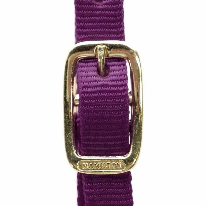Durable Adjustable 1" Nylon Horse Halter - MBS9 - Wine - Yearling (Adjusts 3 - 5") - 1 - 3