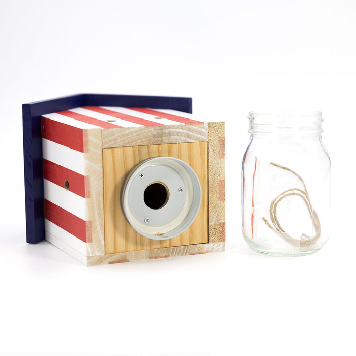 Durable Outdoor Carpenter Bee Trap - Pine Wood, Eco-Friendly, Hanging or Mounting, Multiple Styles - BBT6 - Flag - 24