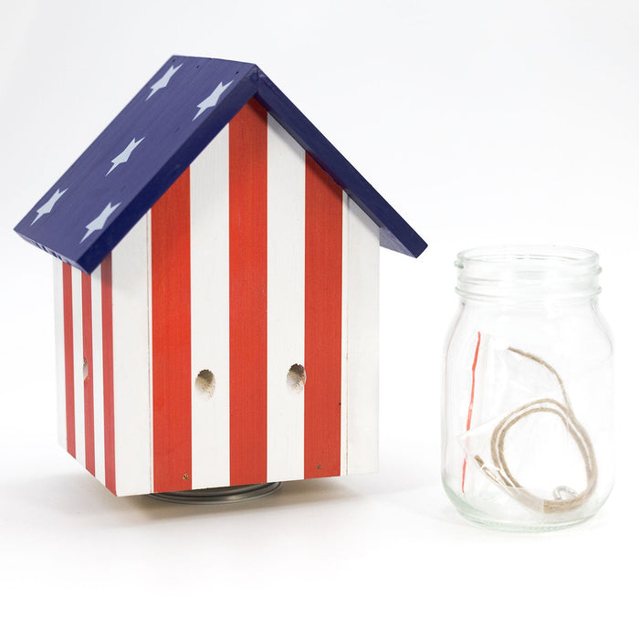 Durable Outdoor Carpenter Bee Trap - Pine Wood, Eco-Friendly, Hanging or Mounting, Multiple Styles - BBT6 - Flag - 25